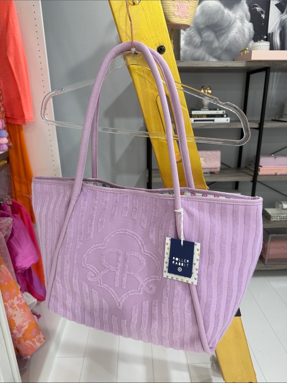 Roller Rabbit Lavender Embroidered Tote